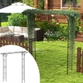 thumbnail image 4 of Gymax 7 FT Garden Arch Arbor Metal Frame Stand Trellis w/Flat Top Design for Climbing Plants Outdoor Archway Gate for Wedding Ceremony, 4 of 10