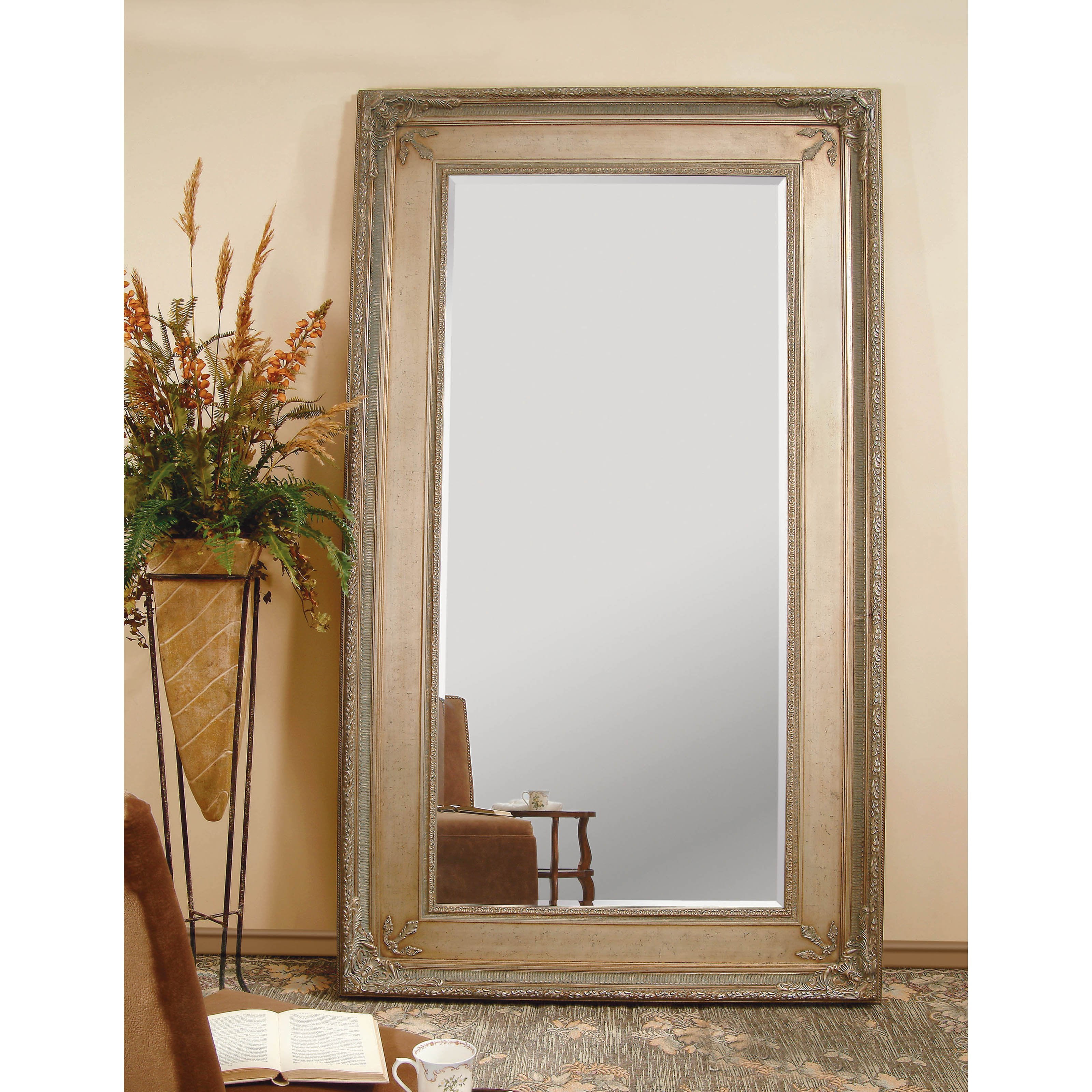 Bassett Old World Castello Leaner Mirror In Antique Silver