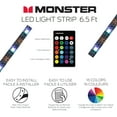 Monster LED 6.5ft ColorChanging LED Light Strip, Remote Control, USBPowered, Easy installation