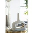 thumbnail image 3 of A&B Home Open Center Rectangular Ceramic Vase - White, Gold Finish Contemporary Style Dimensions: 11.6" L x 3" W x 13.2" H, 3 of 6