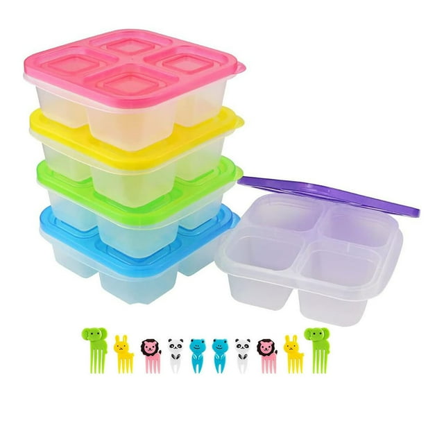 Rbaofujie Bento Lunch Box for Men 5pc/7pc Food Grade Compartment Lunch Box Plastic Fresh-Keeping Lunch Box with Lid Microwave Heating Lunch Box Food Warmer Lunch Box