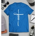 thumbnail image 3 of S4E Men's Jesus Cross Religious T-Shirt XXXXX-Large Royal Blue, 3 of 4