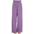 thumbnail image 1 of Sunloudy Pantalones casuales de pierna ancha para mujer, pantalones sueltos de longitud completa de cintura media atados de color sólido para damas, S / M / L / XL / XXL Sunloudy  S M L XL XXL, 1 of 7