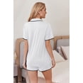 thumbnail image 4 of Ekouaer Pajamas for Women Set 2 Piece Soft Button Up Pjs Short Sleeve Summer Lounge Sets Comfy Sleepwear, 4 of 6