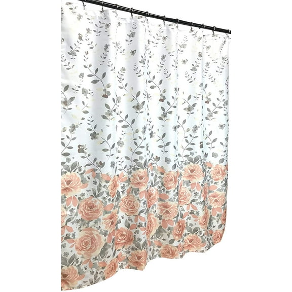 Serafina Home Blooming Roses Shower Curtain: Watercolor Floral Design