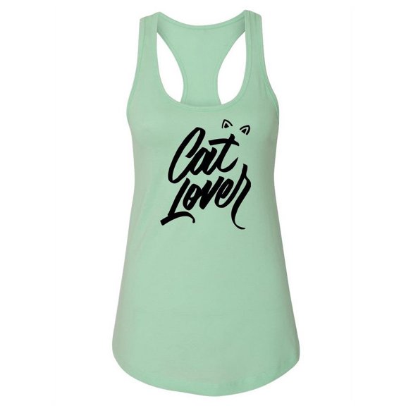 Cat Lover Text Racerback Tank Women -Image by Shutterstock, Female Medium