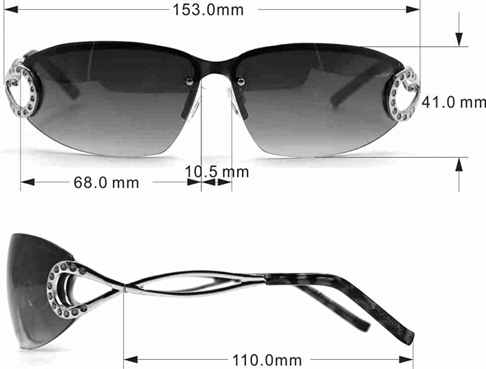 Rocawear Women's R220 Metal UV400 Protective Glitz Oval Fashion Sunglasses, 68mm