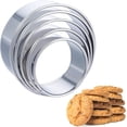 thumbnail image 1 of 5 Pcs Round Cookie Cutter for Baking, Circle Biscuit Cutters Donut Cutter Ring Molds Round Cookie Cutter Stainless Steel Biscuit Cutter Tools for Making Donuts Biscuits Cakes Pastry(5), 1 of 5