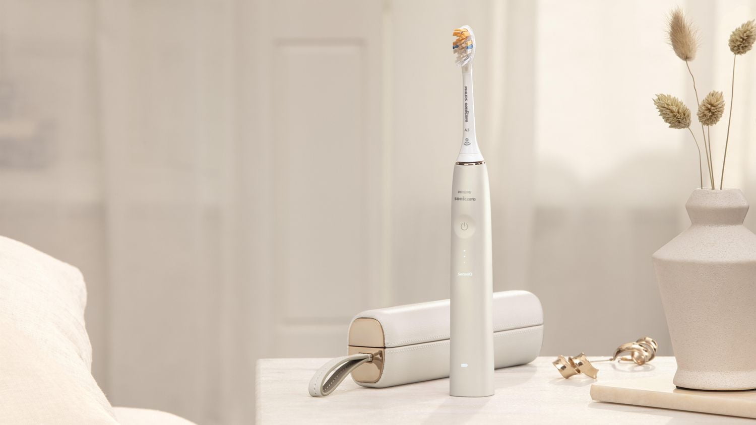 Philips Sonicare Prestige 9900 Rechargeable Toothbrush with SenseIQ (Champagne), HX9990