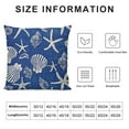 thumbnail image 5 of COMIO Nautical Coastal Outdoor Throw Pillows Cover Ocean Beach Sea Marine Life Starfish Seashell Conch Scallop Coral Crab Pillow Cover Pillow Cover for Couch Navy Blue(Beach), 5 of 5