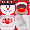 thumbnail image 4 of Bolsas para botellas de vino de Navidad Ormromra 6 piezas fundas reutilizables de tela 3 estilos Papá Noel muñeco de nieve alce, 4 of 5