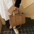 thumbnail image 4 of Sunyuer Women Vintage Braided Detail Tote Handbag, PU Leather Small Work Commuter Shoulder Purse, Fashion Portable Top Handle Bag with Detachable Adjustable Crossbody Strap, 4 of 8