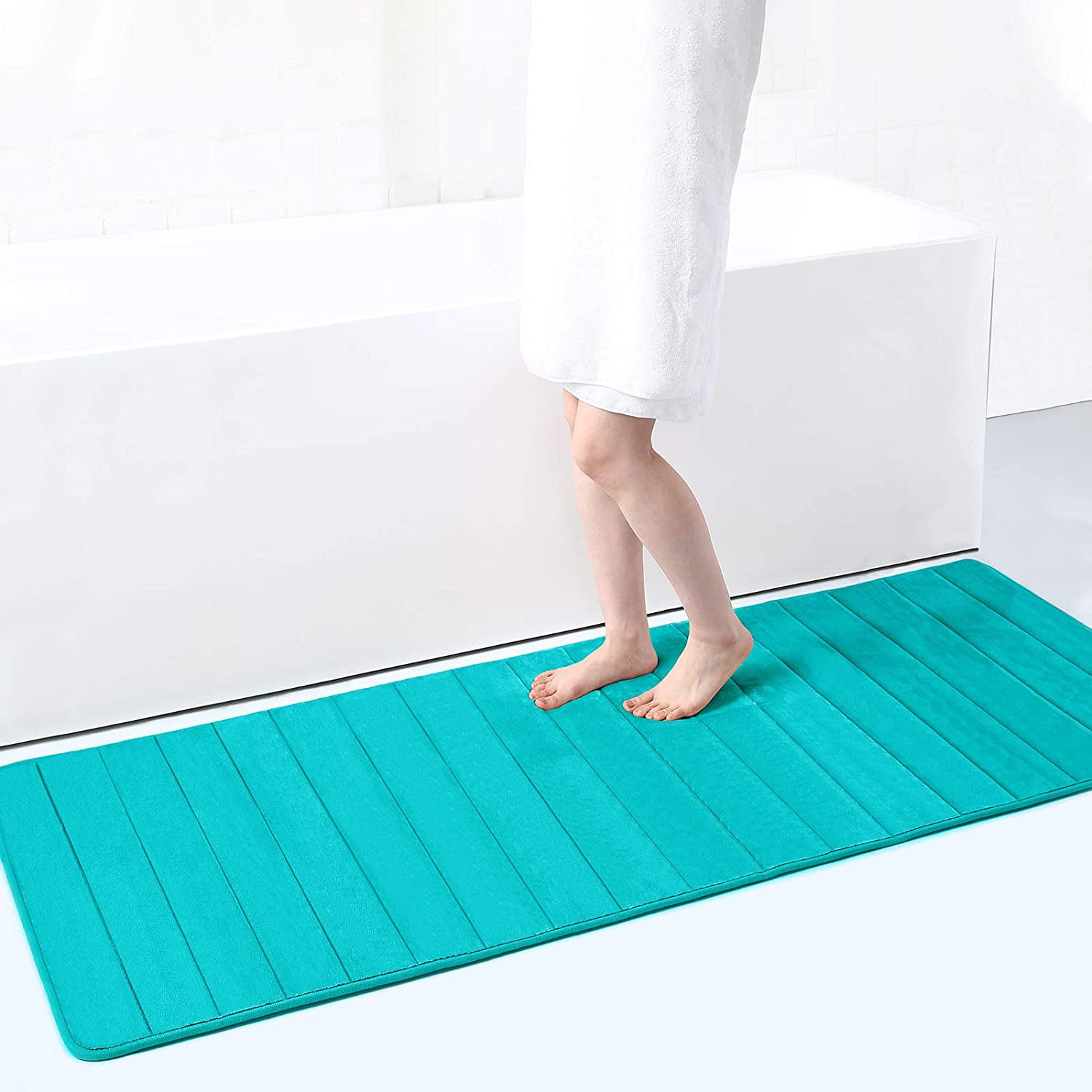Absorbent Soft Memory Foam Mat Kitchen Bathroom Rug Shower Non-slip Floor Carpet 