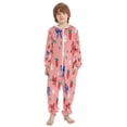 thumbnail image 2 of Soft Big Kids Onesie Pajamas Cozy Loose-Fit Jumpsuits for kids with Pockets for Christmas Lounge & Play Bows and Strawberries Pattern, 2 of 8