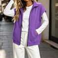 thumbnail image 5 of Women's Sleeveless Zip Up Sweatshirt Vest Stand Collar Athletic Sweatshirt Jacket with Pockets for Spring Fall Winter Daily Athleisure Loungewear, 5 of 7