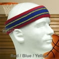thumbnail image 4 of Couver Unisex Terry Striped Basketball Headband Sweatband, Red/Blue, 3 Pieces, 4 of 7