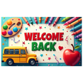 thumbnail image 3 of Welcome Back Banner for Office School Decorations with Balloons Colorful Pencils Party Supplies and Festive Backdrop for Event Celebration Classroom Decor, 3 of 4