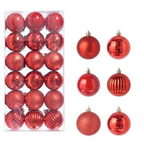 Chiccall 36Pcs Christmas Balls Ornaments for Xmas Tree, 30mm/1.18" Plastic Shatterproof Christmas Ornaments Bulbs Colored and Glitter Christmas Party Decoration with Hook, Christmas Gifts on Clearance