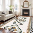 thumbnail image 3 of Beige Boho 5'x7' Area Rug, Vintage Ethnic Tribe Abstract Art Retro Washable Non-Slip Soft Rugs, Low-Pile Large Carpet for Living Room Bedroom Dining Room, Non-Shedding Accent Rug, 3 of 9