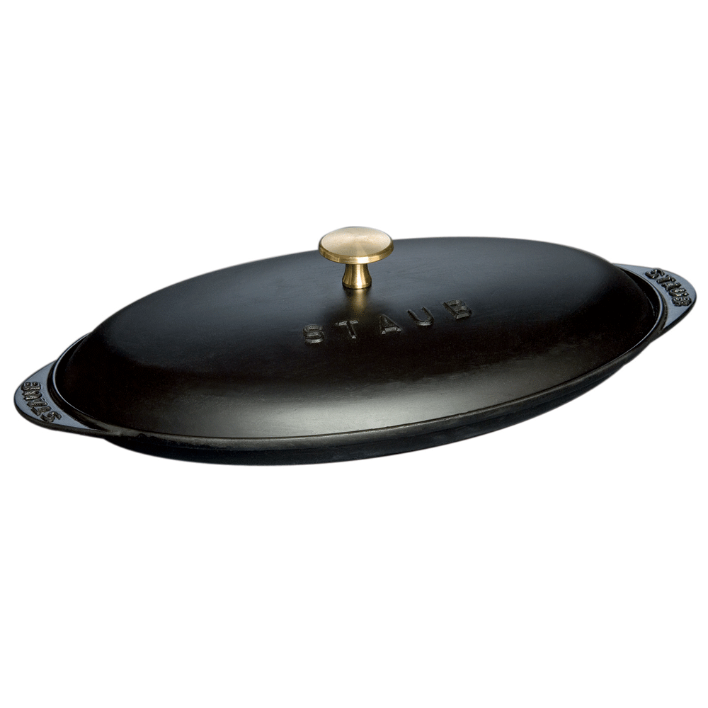 Staub Cast Iron 14.5" x 8" Covered Fish Pan Matte Black