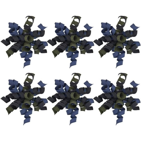 8Pcs Black Curly Ribbon Bows Gift Curly Bows Wrapping 4 Inch Polyester Self Adhesive Grosgrain Twist Tie Small Present Ribbons Decorations