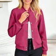 thumbnail image 5 of jtjvou Jacket Women Varsity Casual Button Down Lightweight 2025 Fall Fashion Short School Outfits with Pockets Pink L, 5 of 8