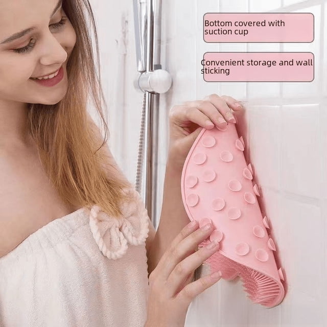 Artefacto para frotar la espalda, artefacto para el baño, cepillo para el baño, toalla para la espalda, almohadilla de silicona para masajes de baño, almohadilla para frotar los pies