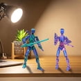 thumbnail image 2 of Ensamblada Figuras De Accion T13 Muñecos Articuls Dummy 13 Figura Articulada Magnetic Lucky Robot Multiarticuladas Impresa En 3D Deslumbramiento Degrad Multicolor(2 pcs - mor+verde), 2 of 3