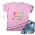 thumbnail image 2 of Camiseta de Profesor de Mujeres, 100 Días Feliz de la Escuela Imprimir Carta de Manga Corta para el Uso Casual Y de Fiesta, la Enseñanza Tee de Moda Temática, 2 of 4