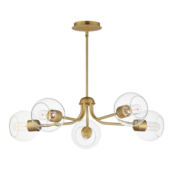 21635CLNAB Maxim Lighting Knox - 5 Light Chandelier-8 Inches Tall and 30 Inches Wide-Natural Aged Brass Finish