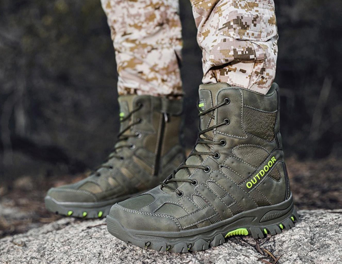 Men's Hiking Boots Non-Slip Waterproof Ankle Support Shoes Outdoor Trekking Shoes for Climbing Mountains