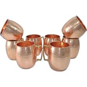 Zap Impex Moscow Mule Copper Mugs Hammered Set of 8 Color: Brown