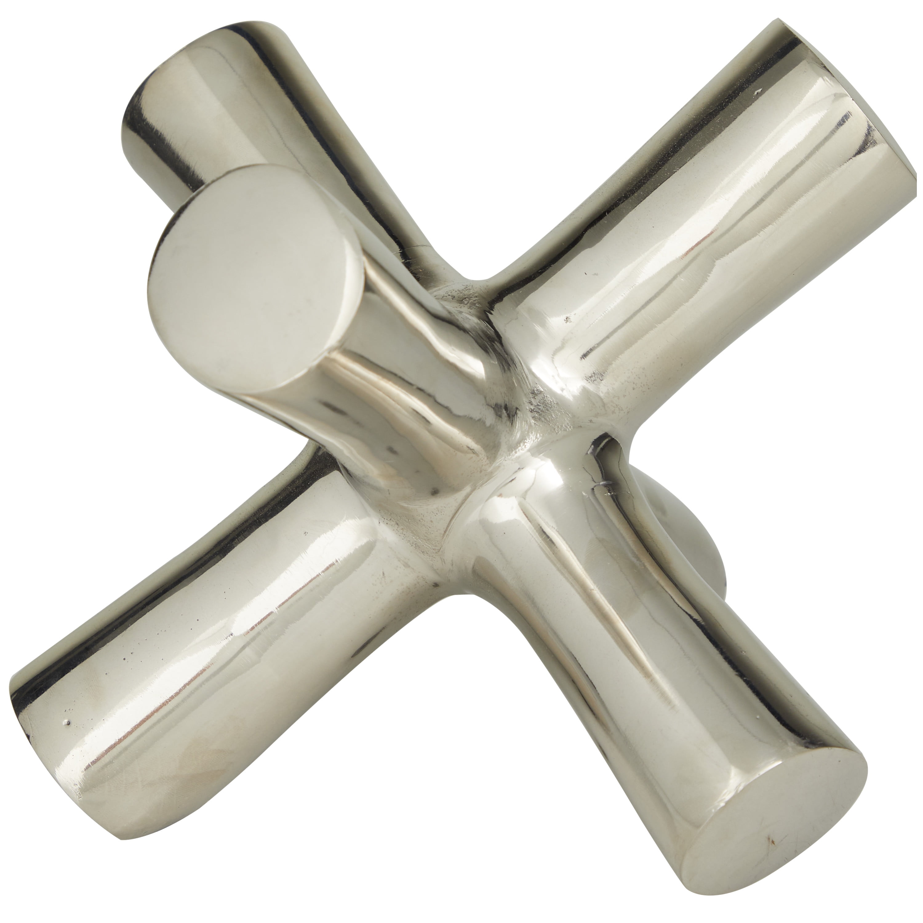 8" x 7" Silver Aluminum Jack Abstract Sculpture, by DecMode