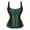 Green, variant on Women's Lace up Gothic Jacquard Shoulder Straps Tank Overbust Bodyshaper Corset Bustiers Top, Green Size L