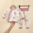 thumbnail image 2 of UAYOTSE Girls Thick Fleece Pajama Set Toddler 6 12 18 24 Months 2T 3T 4T fit Pjs Soft Breathable Winter Warm Home Wear Long Sleeve Size 18-24 Months, 2 of 7