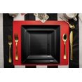 thumbnail image 4 of Premium Heavy Duty Plastic Plates - Linear Squared (40 Pack) - Wedding China Like (9 Inch., Black) - Crown, 4 of 5