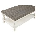 thumbnail image 4 of Furniture of America Neli Rustic Wood 1-Shelf Coffee Table in White and Gray, 4 of 8