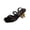 Black, variant on DeHolifer Strappy Heels for Women Low Block Chunky Square Open Toe Kitten Heels Dressy Wedding Bride Daily Party Dress Shoes