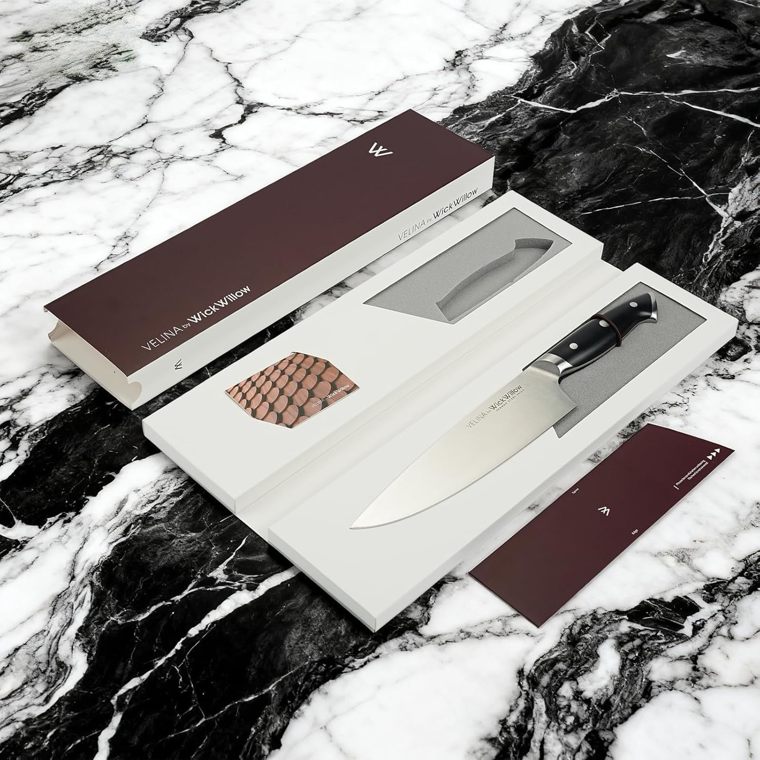 8” Chef Knife – Razor Sharp German Steel DIN1.4116 – All-Purpose Kitchen Knife for Slicing, Dicing & Chopping – Full Tang & Ergonomic Handle – Home Essential Kitchen Knife – Gift Box – Velina series