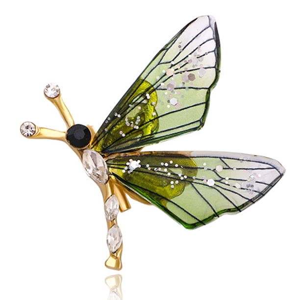 Broche de insecto pequeño y exquisito, ramillete de goteo de aceite Retro, broche de aleación de dia Eccomum YNCP6121/Verde
