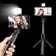 thumbnail image 2 of Portable Tripod for phone Selfie Stick with LED Fill Light Extendable Phone Stand for Video Live Bluetooth Remote Control (Q02S Black), 2 of 7