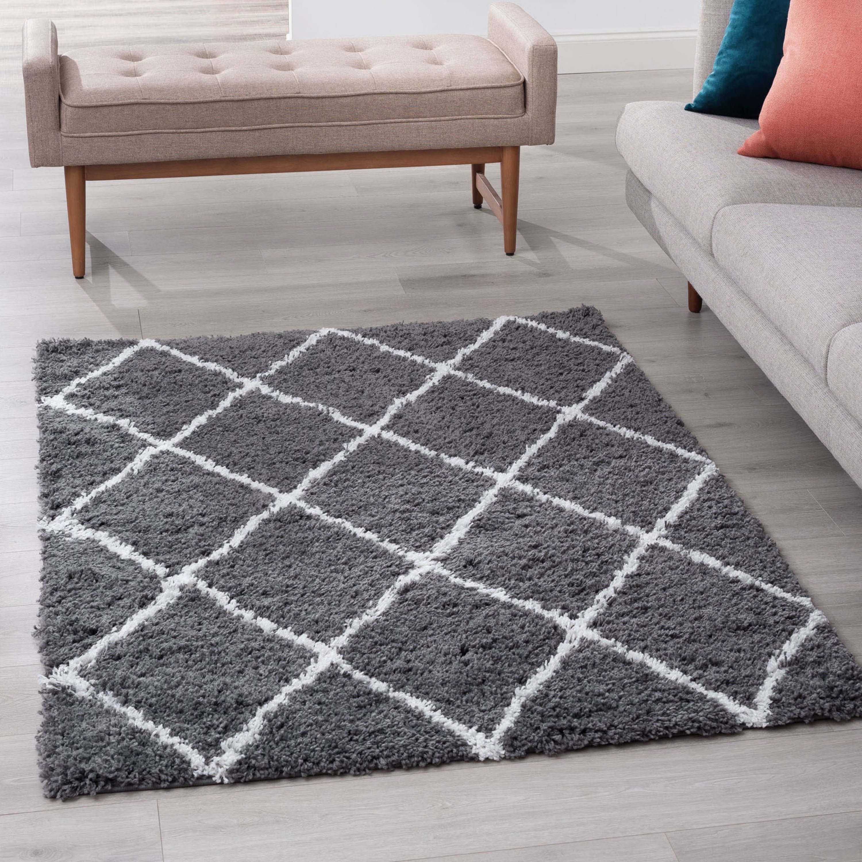 5x8 Modern Gray Area Rugs for Living Room | Bedroom Rug | Dining Room Rug | Indoor Entry or Entryway Rug | Kitchen Rug | Alfombras para Salas 5'3'' x 7'3''