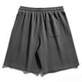 thumbnail image 4 of Havenre Lightweight Men's Cotton Shorts Trendy 2025 Solid Drawstring Summer Short Elastic Waist Comfy Casual Beach Vacation Shorts with Pockets Gray M, 4 of 4