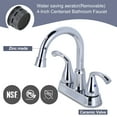 thumbnail image 3 of Wowow 4 in. Centerset Double-Handle High Arc Bathroom Faucet with Pop Up Drain Included in Chrome, 3 of 5