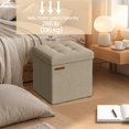 thumbnail image 4 of 11.8 Inches Ottoman with Storage, Folding Footstool, Storage Ottoman Bench, Cube Storage Chest, Bedroom Bench with Storage, Synthetic Leather, for Living Room, Bedroom, 4 of 6