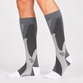 thumbnail image 2 of Domzle Wide Calf Compression Socks for Men Women Knee High Plus Size, Circulation Support, Graduated Compression, Moisture Wicking, Sports, Travel Gray, 2 of 5