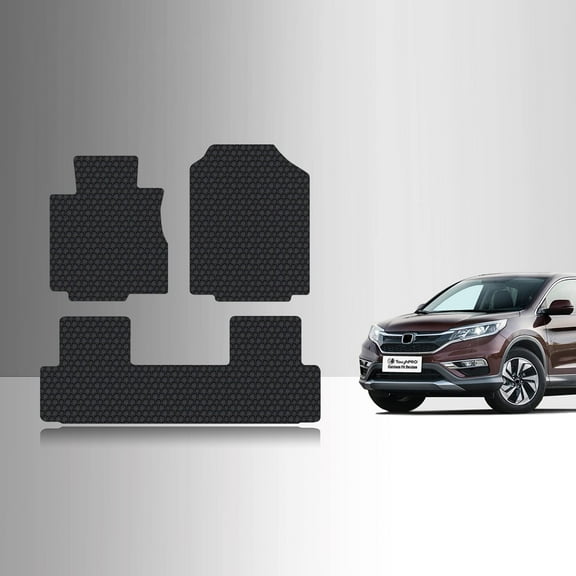 ToughPRO Front   2nd Row Mats Compatible with Honda CRV 2015 - All Weather Heavy Duty (Made in USA) Black Rubber