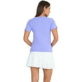 thumbnail image 3 of IBKUL Adult Female Solid Short Sleeve Crew Neck, Color: Lavender, Size: L (85000-LVN-L), 3 of 4