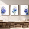 thumbnail image 6 of Blue Floral Hydrangea Plant Canvas Painting Print Wall Art for Living Room Bedroom Decoration Frameless, 6 of 7