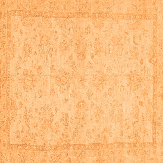 Ahgly Company Indoor Square Abstract Orange Modern Area Rugs, 4' Square